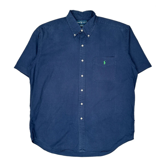 Blake Ralph Lauren Collared Short Sleeve Shirt - Large Blue Cotton