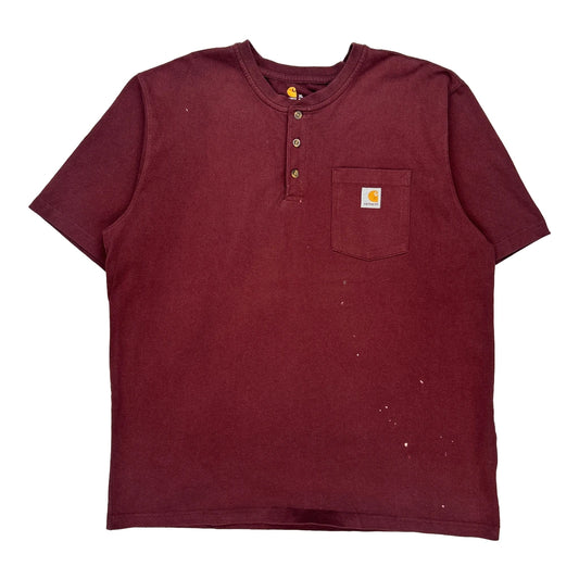 Carhartt T-Shirt - XL Burgundy Cotton