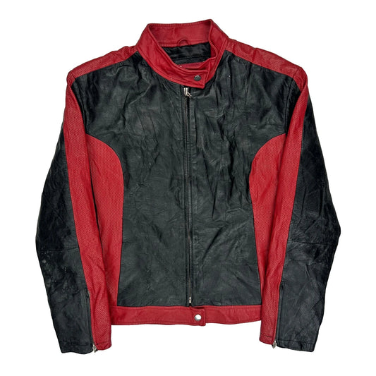 Hind Motorcycle Leather Jacket - Large Black Leather