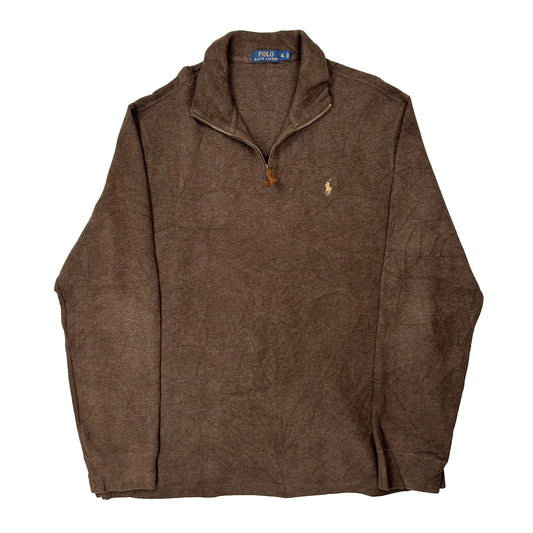 Polo By Ralph Lauren 1/4 Zip - XL Brown Wool Blend
