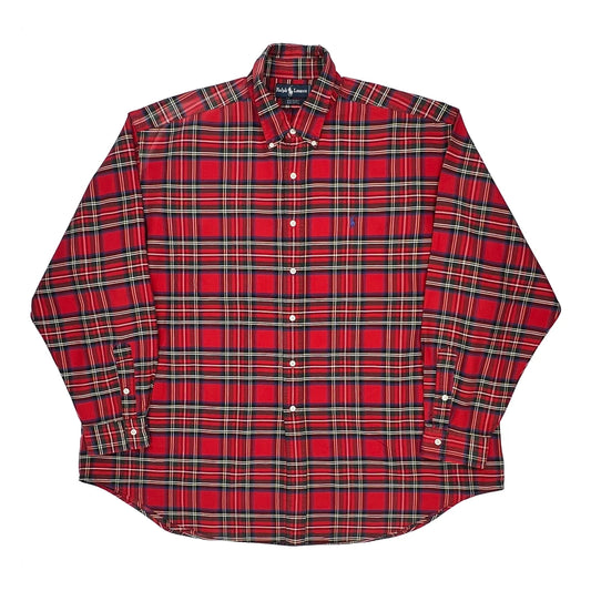 Vintage Ralph Lauren Checked Shirt - 2XL Red Cotton