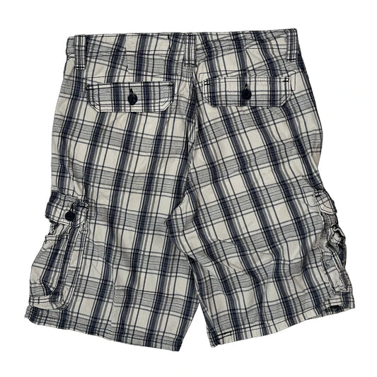 Lee Checked Cargo Shorts - 32W 10L White Cotton