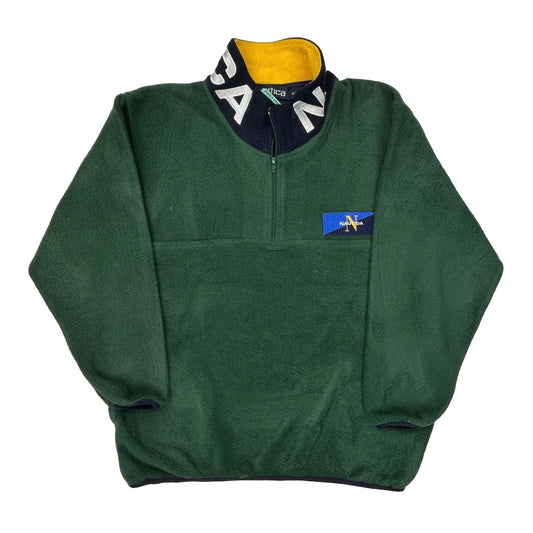 Age 8-10 Nautica Spellout 1/4 Zip - Small Yellow Polyester