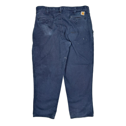 Carhartt Trousers - 36W 29L Blue Cotton Blend