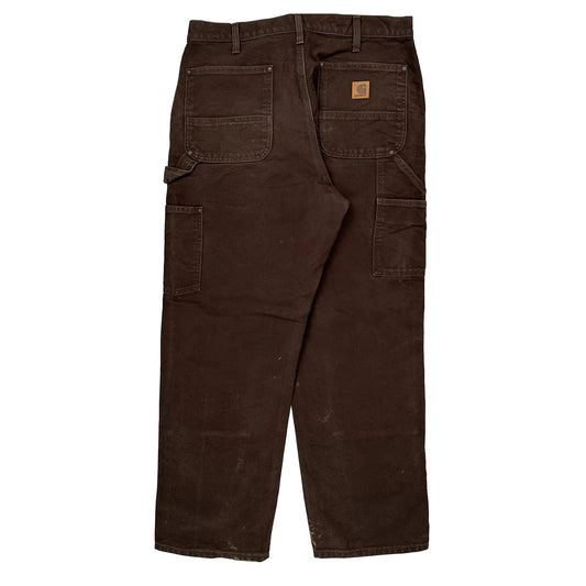 Carhartt Double Knee Carpenter Trousers - 33W 30L Brown Cotton