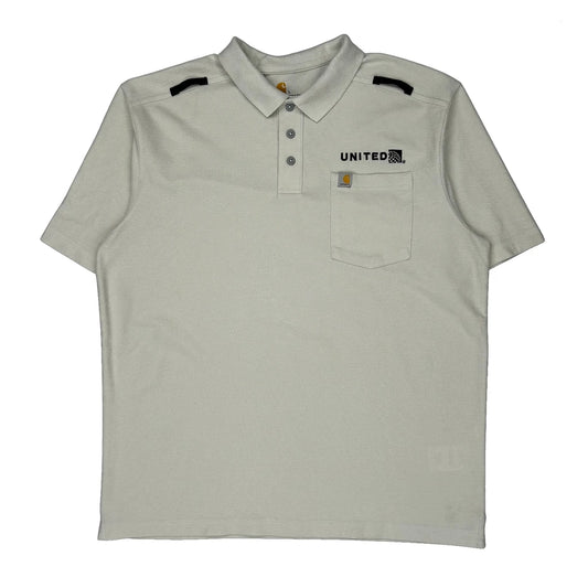 Carhartt Polo Shirt - Large Beige Cotton