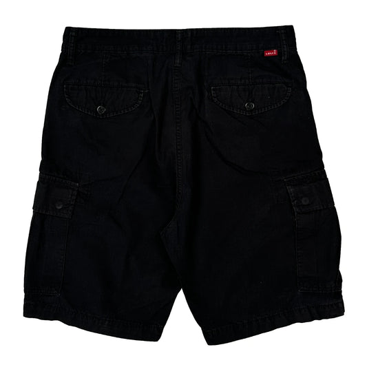 Levis Cargo Shorts - 32W 10L Black Cotton