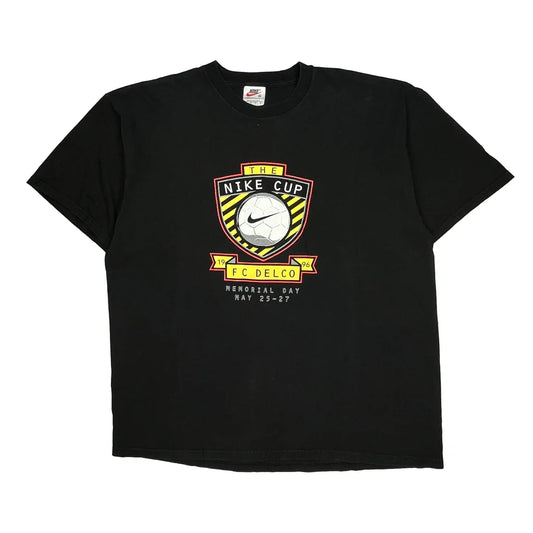 Vintage Nike Cup Fc Delco Memorial Day Nike Graphic T-Shirt - XL Black Cotton
