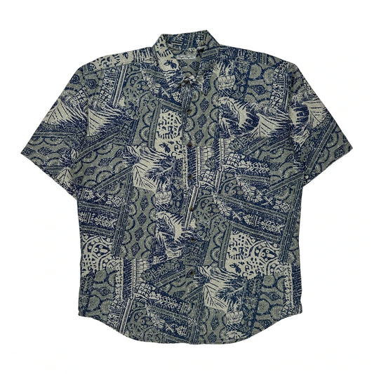 Bugle Boy Short Sleeve Shirt - Large Grey Cotton