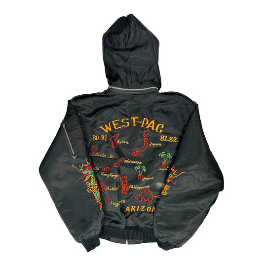 West-Pac 1981-82 Kpk Souvenir Bomber Jacket - Large Black Polyester