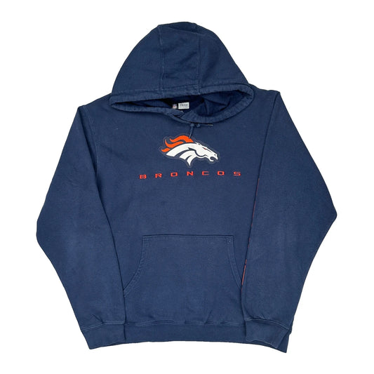 Denver Broncos Nfl Hoodie - Large Navy Cotton Blend
