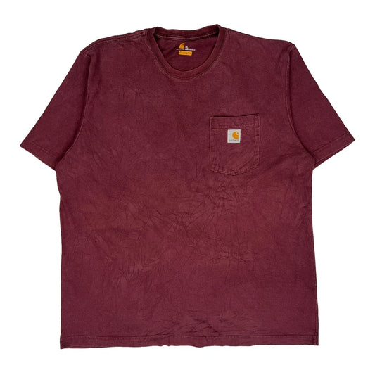 Carhartt T-Shirt - XL Burgundy Cotton