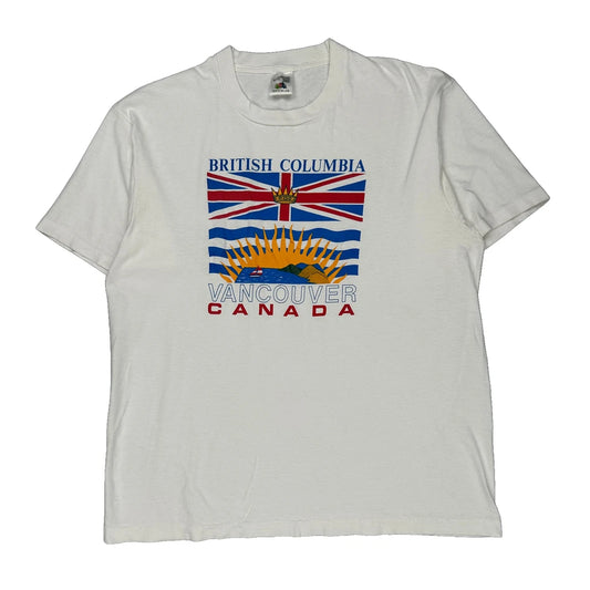 British Columbia Vancouver Canada Fruit Of The Loom Graphic T-Shirt - XL White Cotton