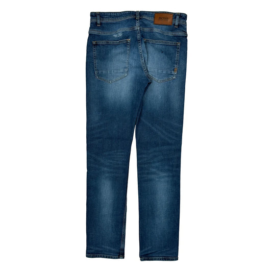 Boss Slim Fit Jeans - 30W 32L Blue Cotton