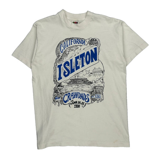 Isleton Crawdads Festival Fruit Of The Loom Single Stitch T-Shirt - Medium White Cotton