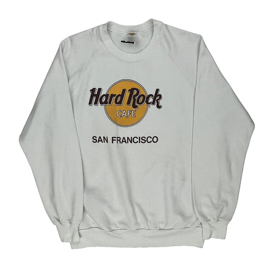 Hard Rock Cafe Sweatshirt - XL White Cotton