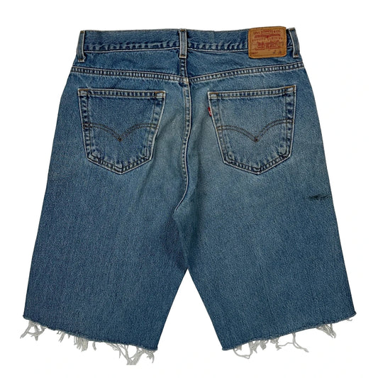 Levis Cut Off Denim Shorts - 32W 11L Blue Cotton