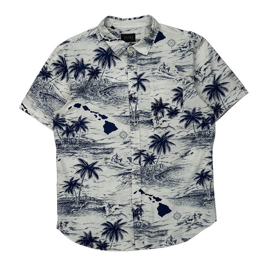 Jachs Hawaiian Shirt - Large Blue Cotton