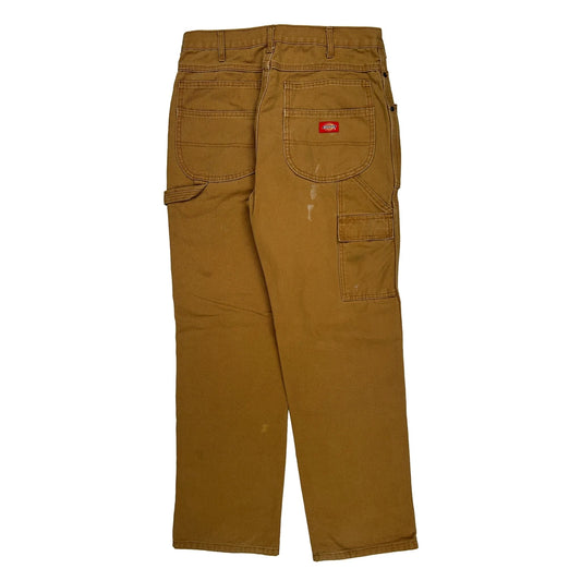 Workwear Dickies Double Knee Carpenter Trousers - 34W 32L Brown Cotton