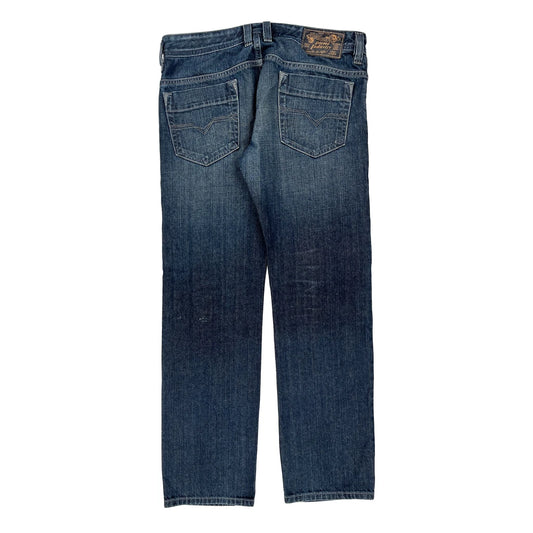 Diesel Straight Jeans - 34W 31L Blue Cotton