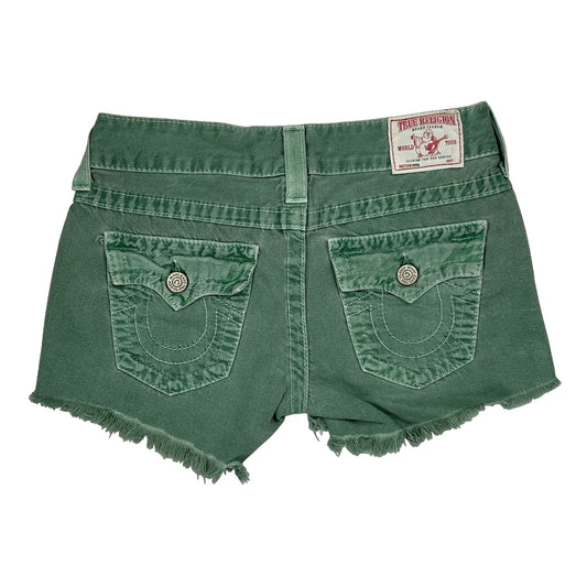 True Religion Denim Shorts - 26W UK 4 Green Cotton