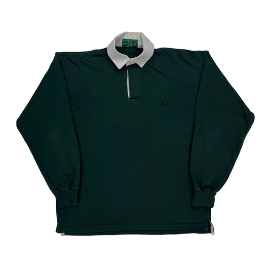 Fred Perry Rugby Shirt - Medium Green Cotton