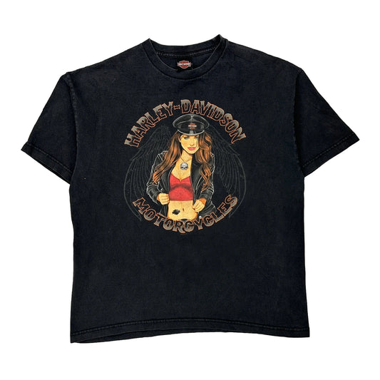 Harley Davidson Graphic T-Shirt - XL Black Cotton