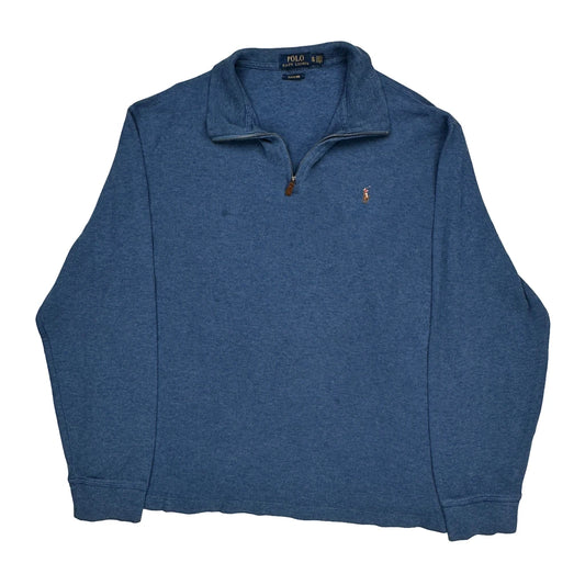 Polo By Ralph Lauren 1/4 Zip - XL Blue Cotton
