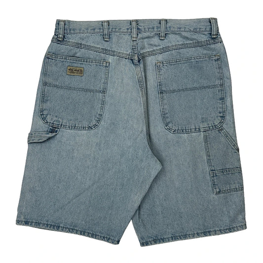 Wrangler Baggy Carpenter Shorts - 32W 10L Light Wash Denim