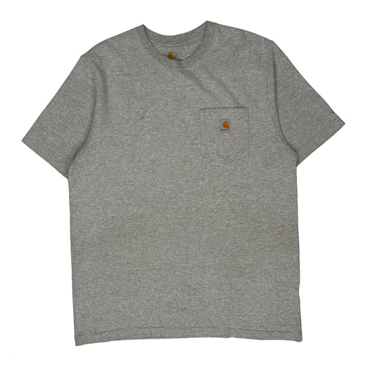 Carhartt T-Shirt - Large Grey Cotton