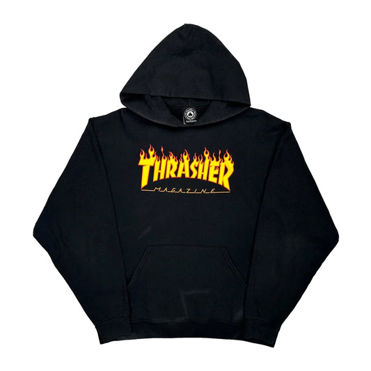 Vintage Thrasher Magazine Thrasher Graphic Hoodie - Large Black Cotton Blend