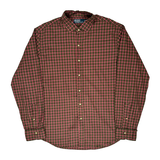 Polo By Ralph Lauren Checked Shirt - XL Green Cotton