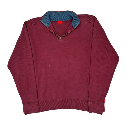 Levis 1/4 Zip - 3XL Burgundy Cotton