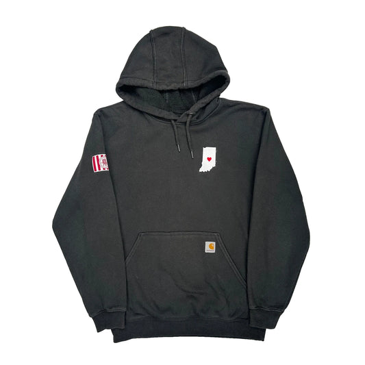 Indiana State Patch Carhartt Hoodie - Medium Black Cotton