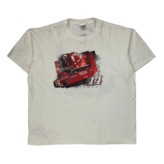 Stewart Chase Authentics Nascar T-Shirt - 2XL White Cotton