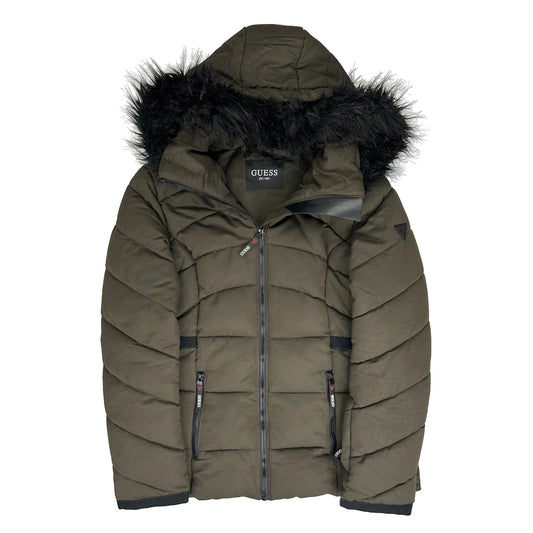 Vintage Guess Puffer - Medium Khaki Polyester