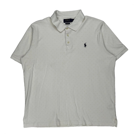 Polo By Ralph Lauren Polka Dot Polo Shirt - Large White Cotton