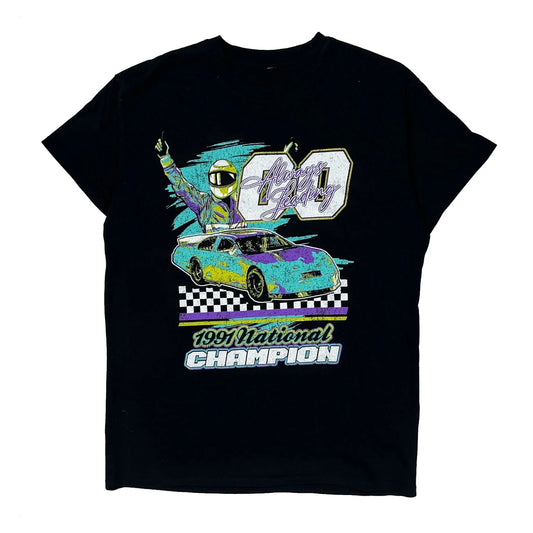 Vintage 1991 National Champion Unbranded Single Stitch T-Shirt - Medium Black Cotton