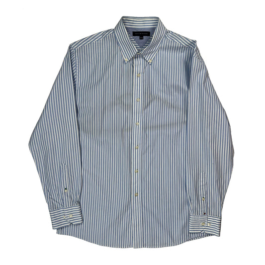 Tommy Hilfiger Striped Shirt - Large Blue Cotton