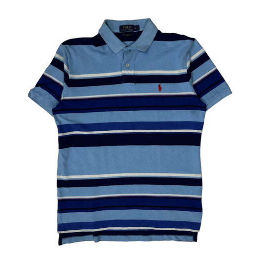 Polo By Ralph Lauren Striped Polo Shirt - Large Navy Cotton
