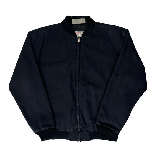 Vintage Lrg Workwear Bomber Jacket - Large Navy Cotton