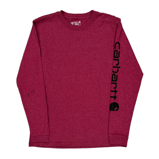 Carhartt Long Sleeve T-Shirt - XS Red Cotton