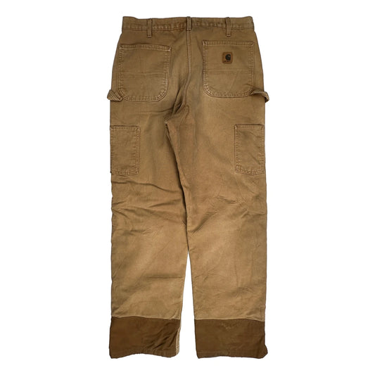 Vintage Unbranded Double Knee Carpenter Trousers - 32W 34L Khaki Cotton