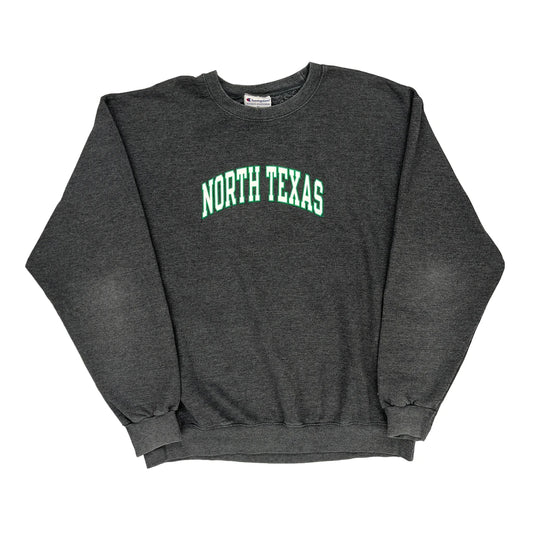 North Texas Champion College Sweatshirt - XL Grey Cotton Blend