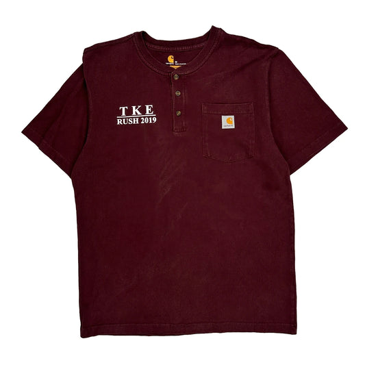 Carhartt T-Shirt - Medium Burgundy Cotton