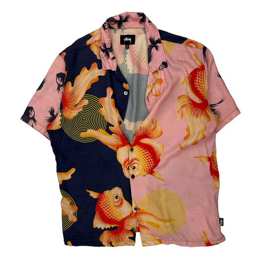 Stussy Graphic Hawaiian Shirt - Medium Multicoloured Cotton
