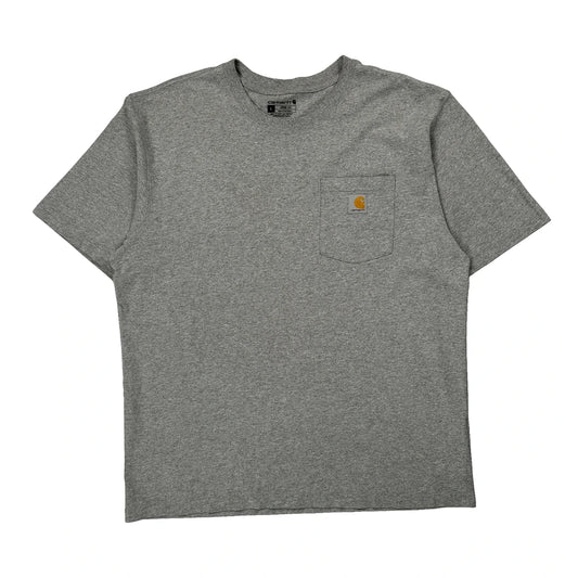Carhartt T-Shirt - Large Grey Cotton