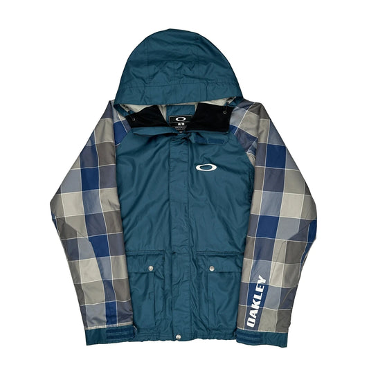 Oakley Checked Ski Jacket - Medium Blue Polyester