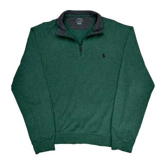 Polo By Ralph Lauren 1/4 Zip - Large Green Cotton