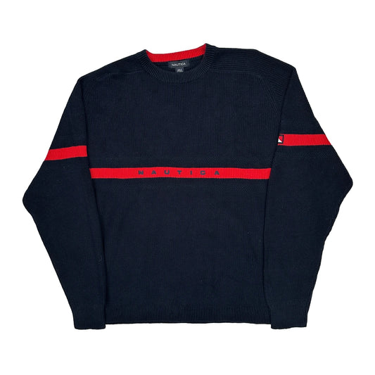 Nautica Striped Jumper - XL Navy Cotton